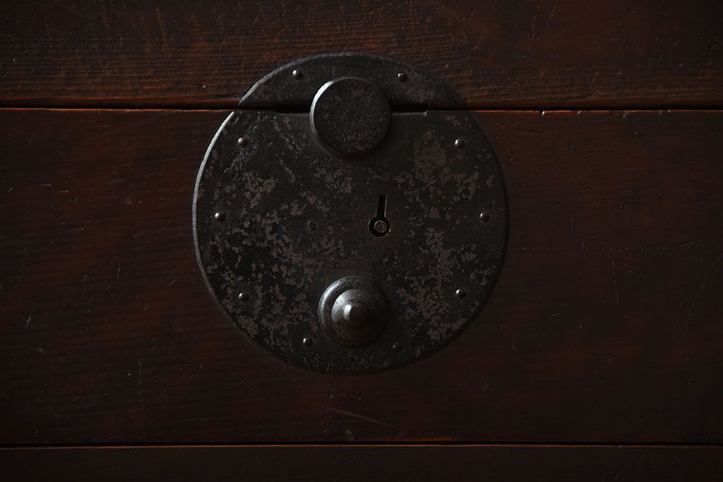 アンティーク家具　古民具・骨董　古い木製のアンティーク美濃帳場箪笥