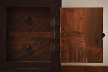 アンティーク家具　古民具・骨董　古い木製のアンティーク美濃帳場箪笥