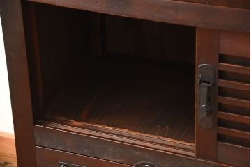 アンティーク家具　古民具・骨董　古い木製のアンティーク美濃帳場箪笥