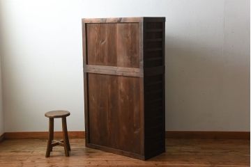 アンティーク家具　古民具・骨董　古い木製のアンティーク美濃帳場箪笥