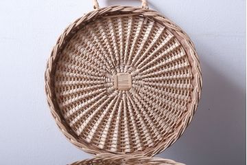 アンティーク雑貨　和製アンティーク　丸型が珍しいバスケット