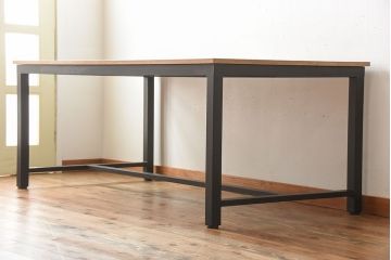 【ラフジュ工房オリジナル・ダイニングテーブル】 ペイントアイアンレッグのダイニングテーブル(鉄脚)