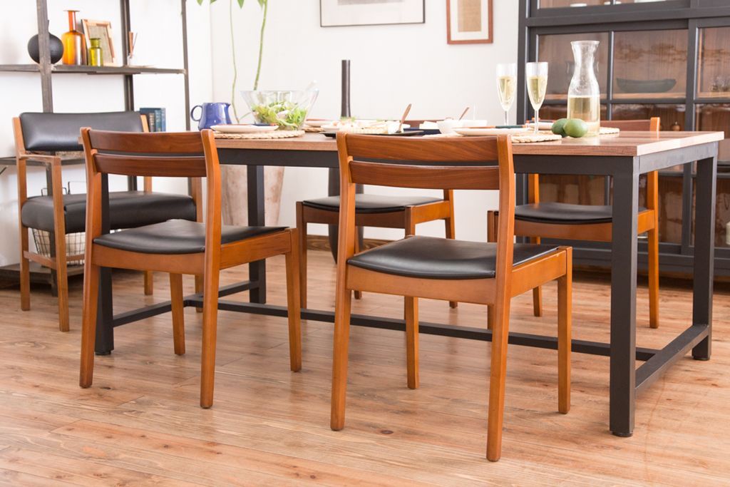 【ラフジュ工房オリジナル・ダイニングテーブル】 ペイントアイアンレッグのダイニングテーブル(鉄脚)(2)