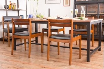 【ラフジュ工房オリジナル・ダイニングテーブル】 ペイントアイアンレッグのダイニングテーブル(鉄脚)(2)