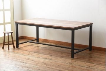 【ラフジュ工房オリジナル・ダイニングテーブル】 ペイントアイアンレッグのダイニングテーブル(鉄脚)(2)