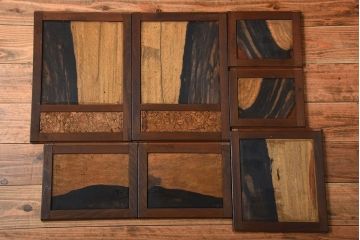 アンティーク家具　古民具・骨董　黒柿材と栃の木材の高級茶箪笥