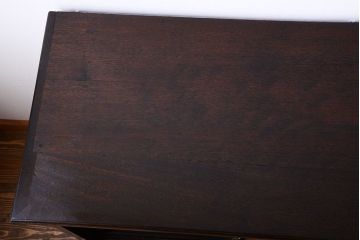 アンティーク家具　和製アンティーク　引き出し付き!モールガラス引き戸のカウンター収納棚