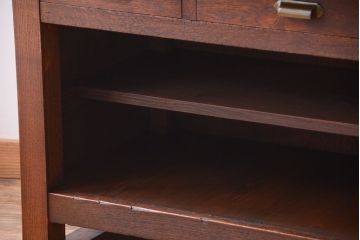 アンティーク家具　和製アンティーク　骨太で重厚な古い木製の作業台(カウンターテーブル)(1)