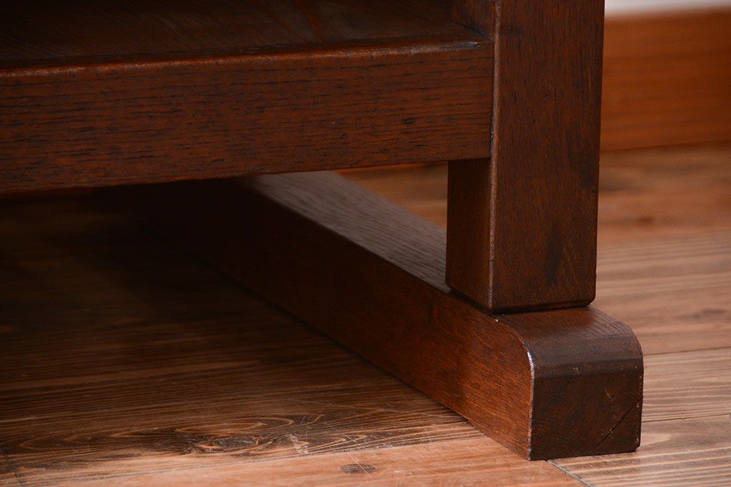 アンティーク家具　和製アンティーク　骨太で重厚な古い木製の作業台(カウンターテーブル)(1)