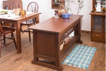 アンティーク家具　和製アンティーク　骨太で重厚な古い木製の作業台(カウンターテーブル)(2)