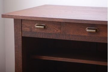 アンティーク家具　和製アンティーク　骨太で重厚な古い木製の作業台(カウンターテーブル)(2)