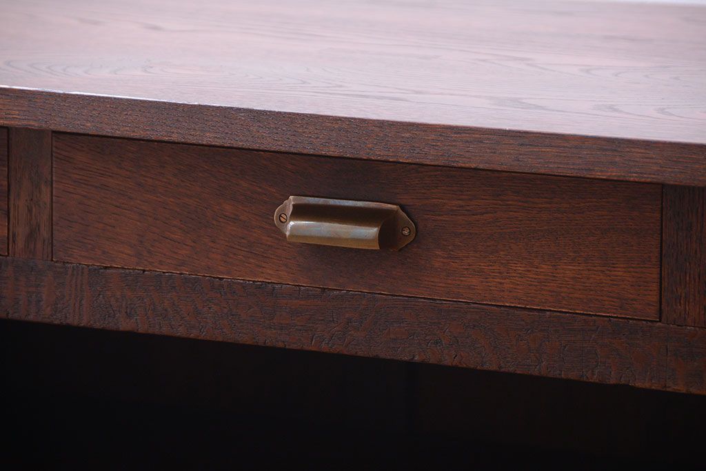 アンティーク家具　和製アンティーク　骨太で重厚な古い木製の作業台(カウンターテーブル)(2)