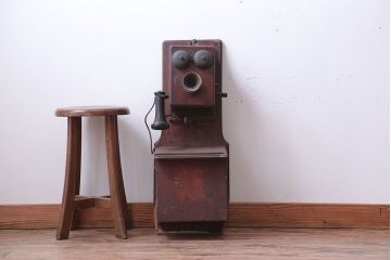 アンティーク雑貨　大正〜昭和初期　古いデルビル磁石式電話機