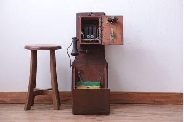 アンティーク雑貨　大正〜昭和初期　古いデルビル磁石式電話機