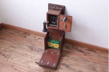 アンティーク雑貨　大正〜昭和初期　古いデルビル磁石式電話機