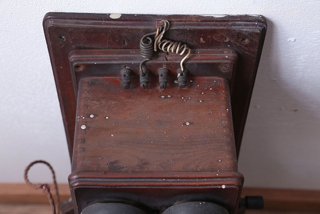 アンティーク雑貨　大正〜昭和初期　古いデルビル磁石式電話機