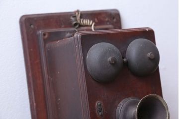 アンティーク雑貨　大正〜昭和初期　古いデルビル磁石式電話機