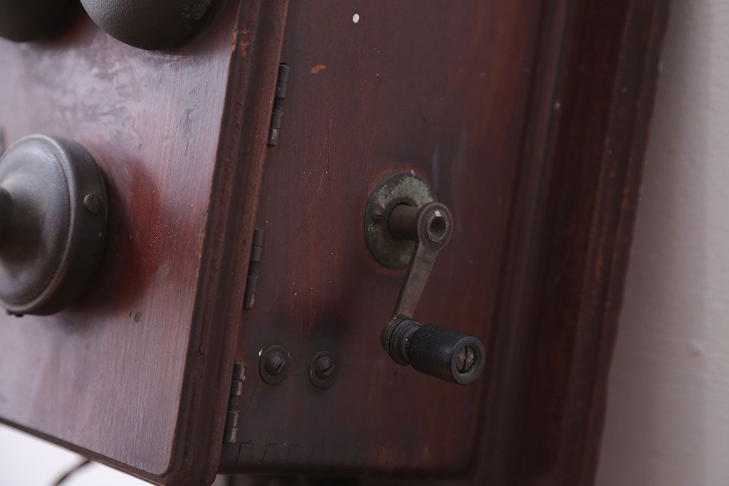 アンティーク雑貨　大正〜昭和初期　古いデルビル磁石式電話機