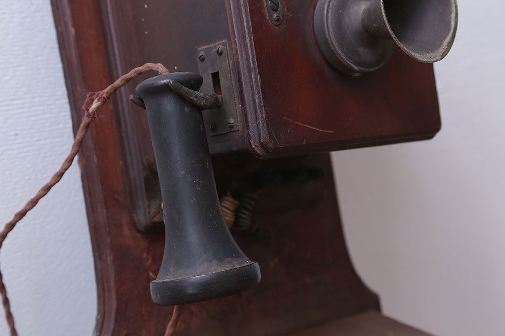 アンティーク雑貨　大正〜昭和初期　古いデルビル磁石式電話機