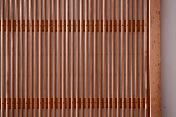 古民具・骨董　ガラス入り!障子付き木味格子戸4枚セット