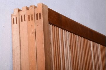 古民具・骨董　ガラス入り!障子付き木味格子戸4枚セット