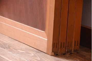 古民具・骨董　ガラス入り!障子付き木味格子戸4枚セット