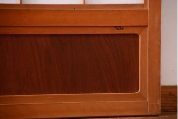 古民具・骨董　ガラス入り!障子付き木味格子戸4枚セット