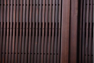 古民具・骨董　裏障子付き!ダイヤガラス入り格子戸2枚セット