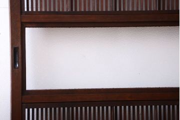 古民具・骨董　裏障子付き!ダイヤガラス入り格子戸2枚セット
