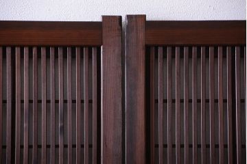 古民具・骨董　裏障子付き!幅の狭いアンティーク格子戸4枚セット