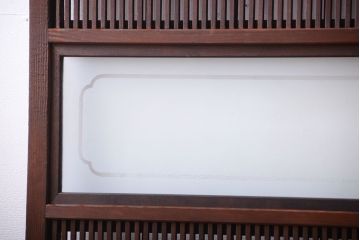 古民具・骨董　裏障子付き!幅の狭いアンティーク格子戸4枚セット