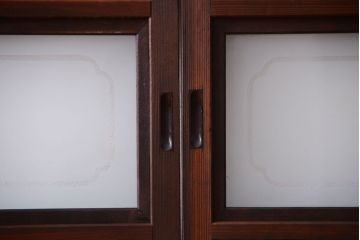古民具・骨董　裏障子付き!幅の狭いアンティーク格子戸4枚セット
