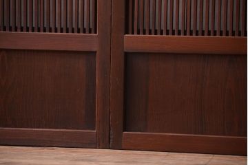 古民具・骨董　裏障子付き!幅の狭いアンティーク格子戸4枚セット