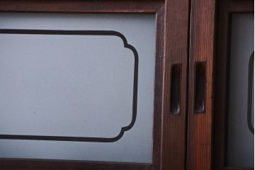 古民具・骨董　裏障子付き!幅の狭いアンティーク格子戸4枚セット