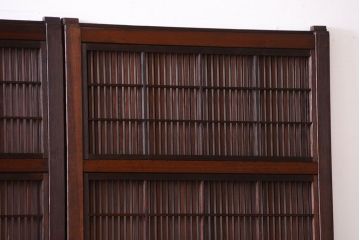 古民具・骨董　裏障子付き!幅の狭いアンティーク格子戸4枚セット