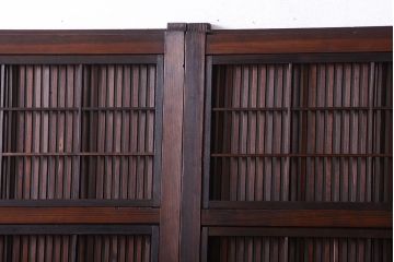 古民具・骨董　裏障子付き!幅の狭いアンティーク格子戸4枚セット