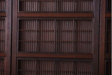 古民具・骨董　裏障子付き!幅の狭いアンティーク格子戸4枚セット