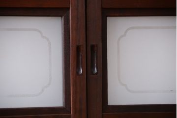 古民具・骨董　裏障子付き!幅の狭いアンティーク格子戸4枚セット