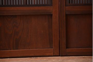 古民具・骨董　裏障子付き!幅の狭いアンティーク格子戸4枚セット