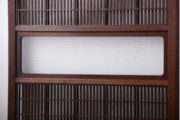古民具・骨董　裏障子付き!銀モールガラス入り格子戸4枚セット