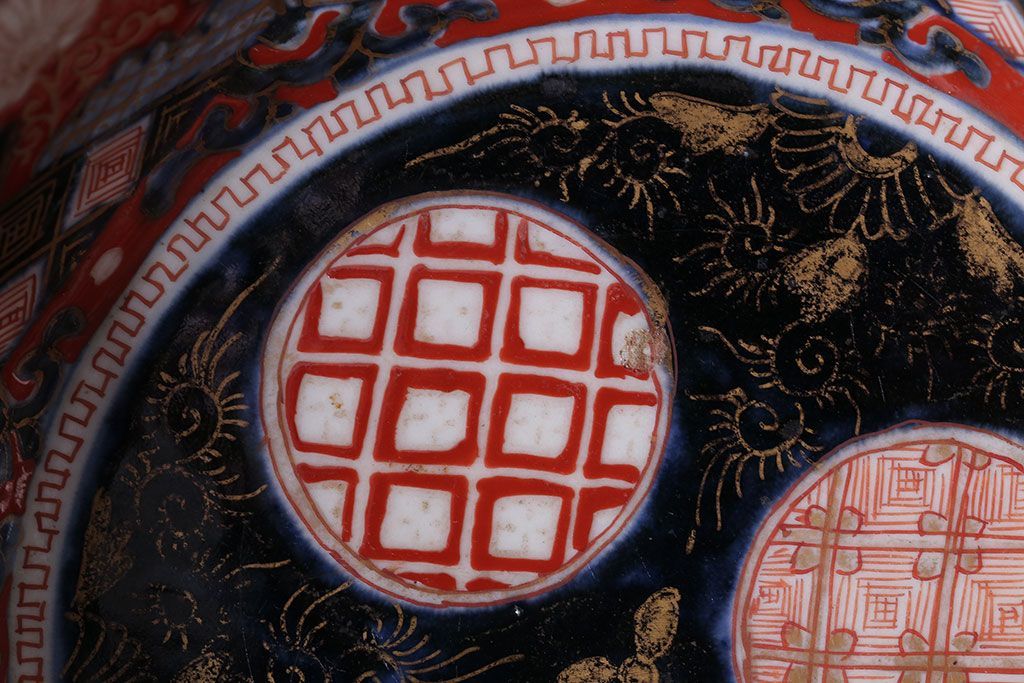 アンティーク雑貨　幕末〜明治　伊万里錦手大鉢2点(二重高台)