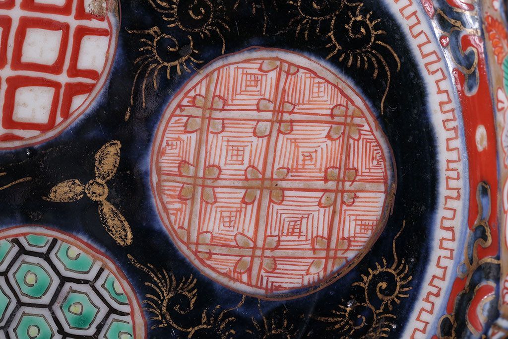 アンティーク雑貨　幕末〜明治　伊万里錦手大鉢2点(二重高台)