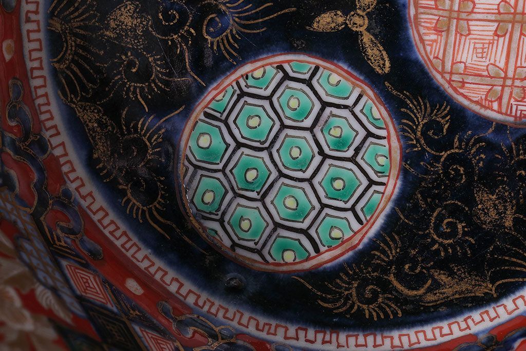 アンティーク雑貨　幕末〜明治　伊万里錦手大鉢2点(二重高台)