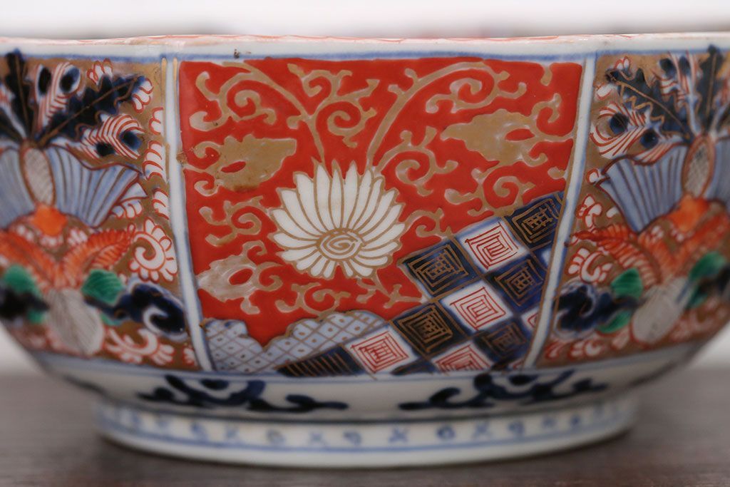 アンティーク雑貨　幕末〜明治　伊万里錦手大鉢2点(二重高台)