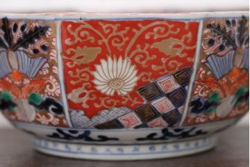 アンティーク雑貨　幕末〜明治　伊万里錦手大鉢2点(二重高台)