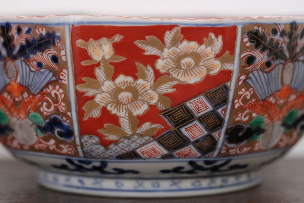 アンティーク雑貨　幕末〜明治　伊万里錦手大鉢2点(二重高台)