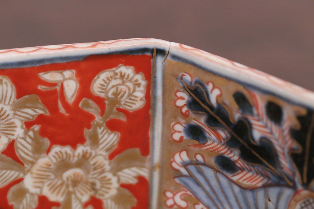 アンティーク雑貨　幕末〜明治　伊万里錦手大鉢2点(二重高台)