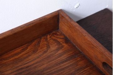 アンティーク雑貨　和製アンティーク　古い木製のレトロなトレー(お盆)(1)