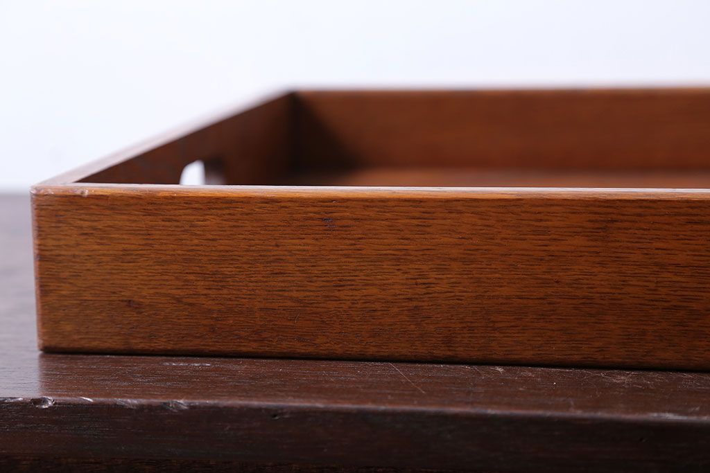 アンティーク雑貨　和製アンティーク　古い木製のレトロなトレー(お盆)(1)