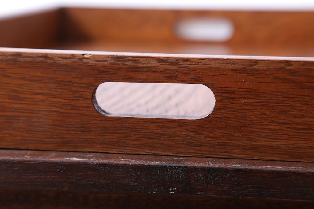 アンティーク雑貨　和製アンティーク　古い木製のレトロなトレー(お盆)(1)